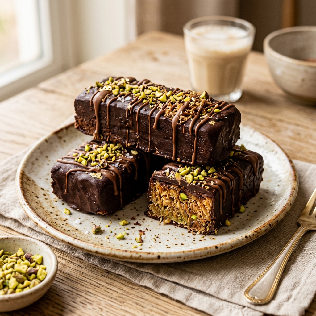Dubai Chocolate Protein Bars Homemade