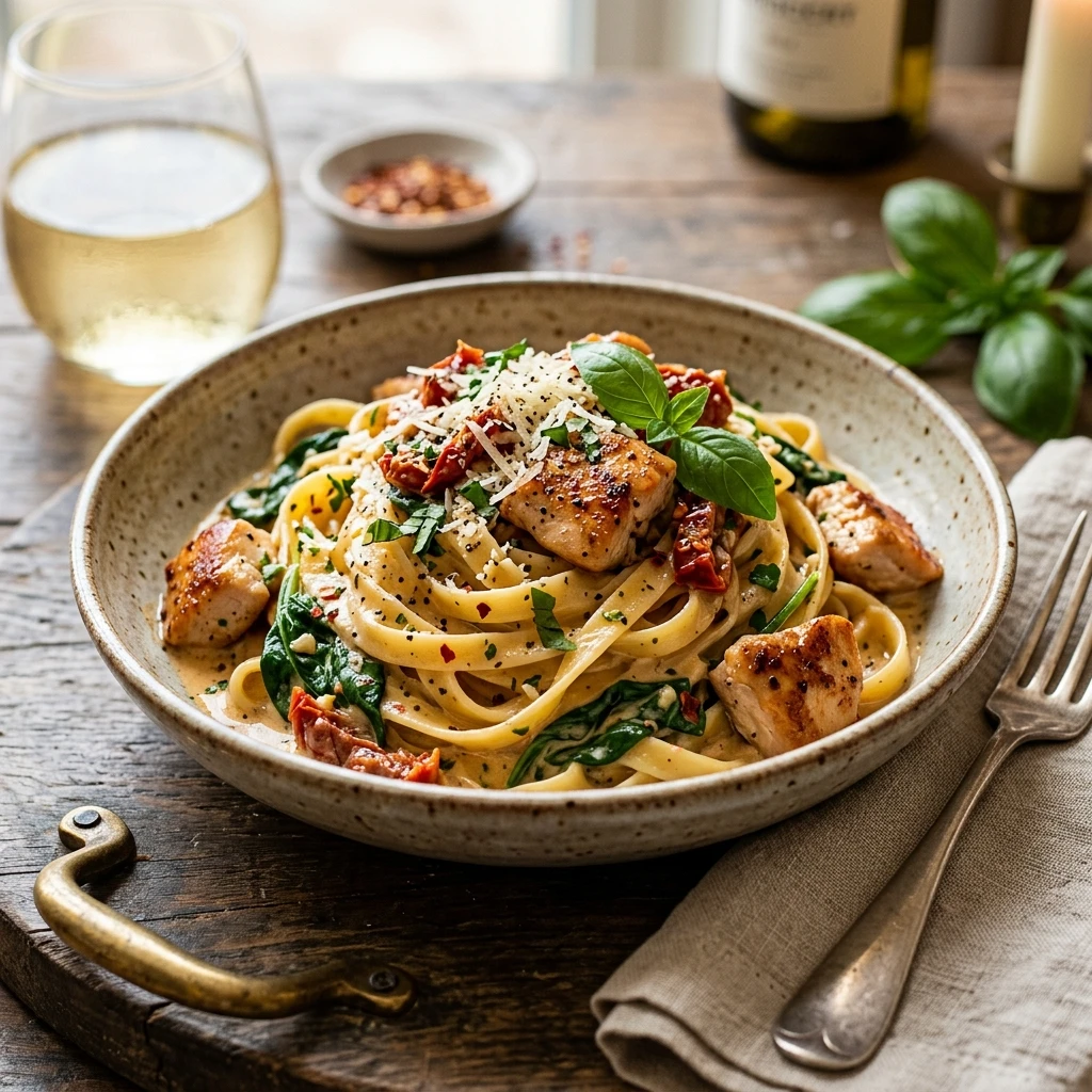 Easy Creamy Tuscan Chicken Pasta
