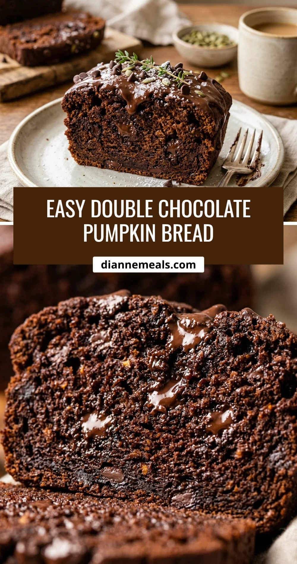 Easy Double Chocolate Pumpkin Bread