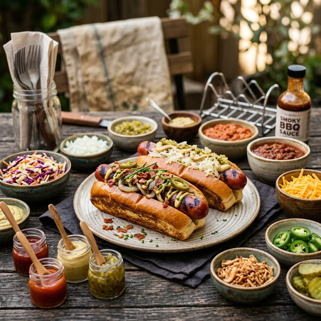 Easy Grilled Hot Dogs Bar