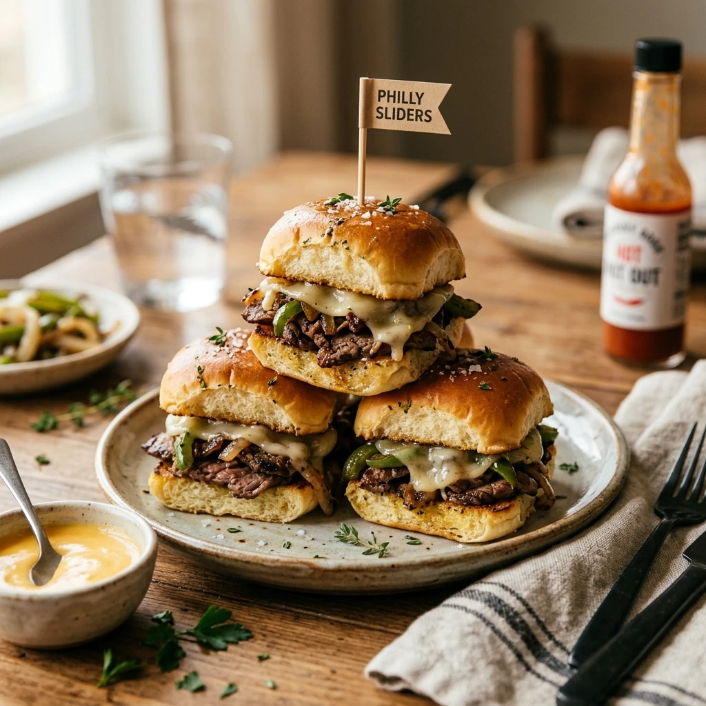 Easy Philly Cheesesteak Sliders