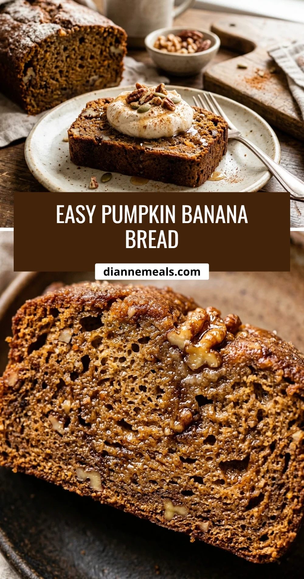 Easy Pumpkin Banana Bread