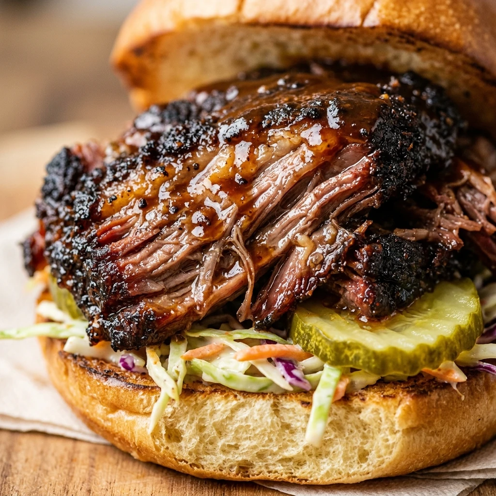 Easy Smoky Beef Brisket Sandwiches