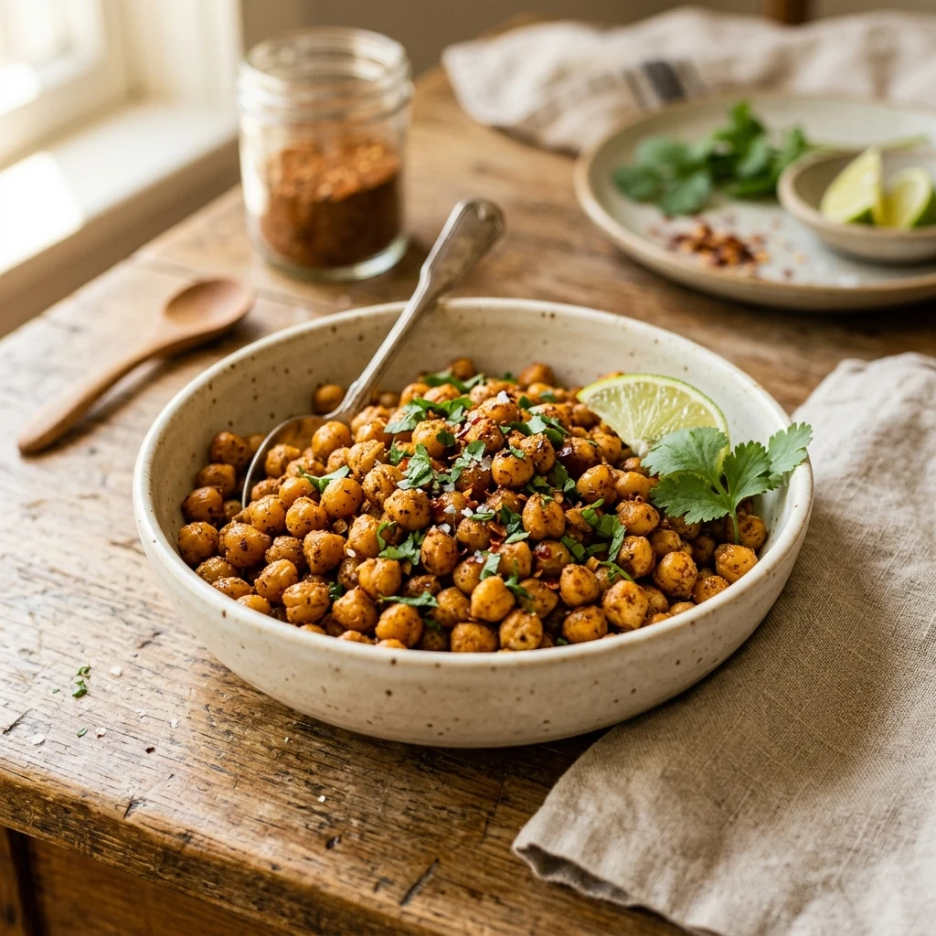 Easy Spicy Roasted Chickpeas