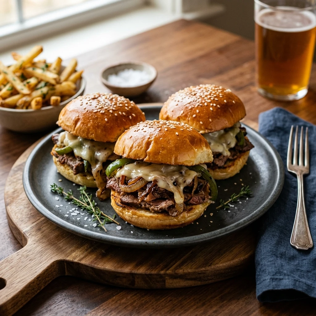 Philly Cheesesteak Sliders