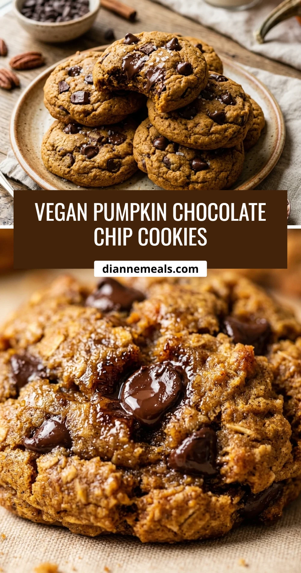 Vegan Pumpkin Chocolate Chip Cookies